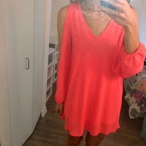 Coral Shift Dress